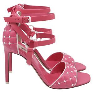 Valentino Garavani Free Rockstud Spike Quilted Sandals In Pink Leather